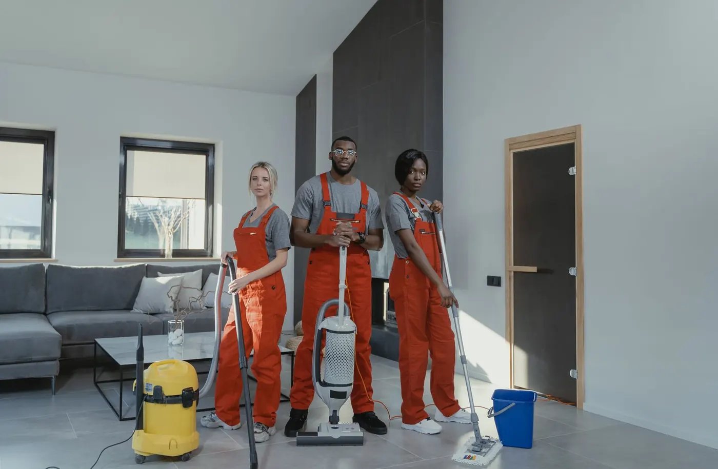 H&G Cleaning Co. team ready with professional cleaning equipment