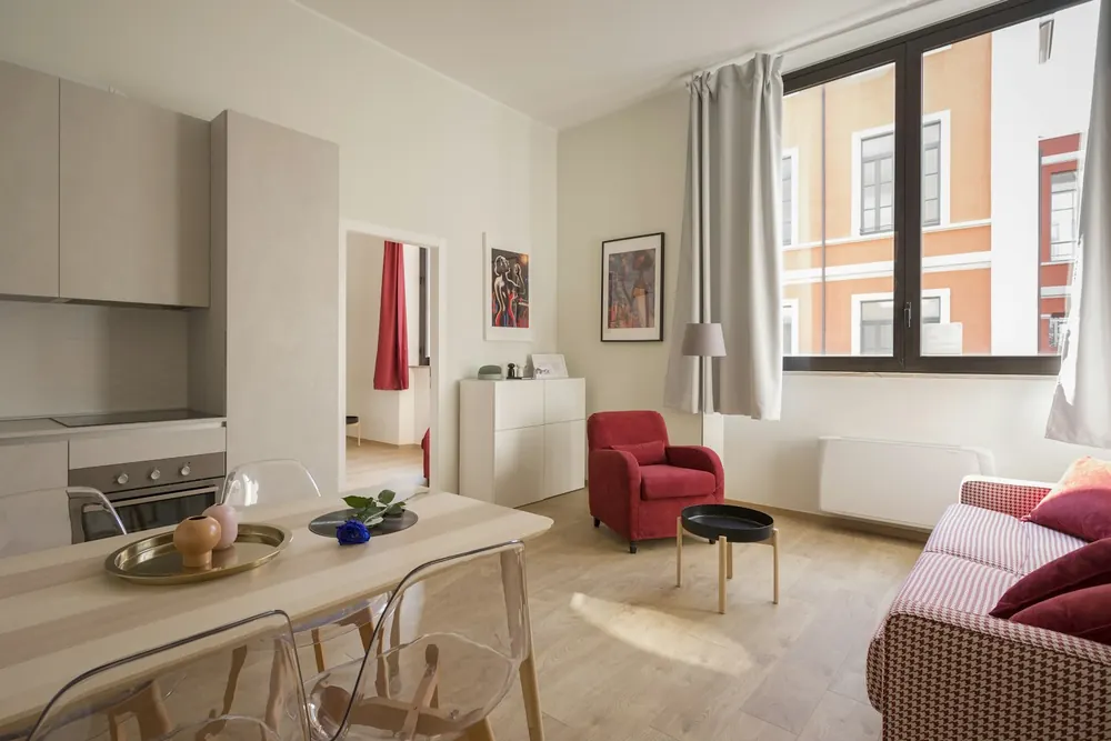 Stylish, clean rental apartment living room